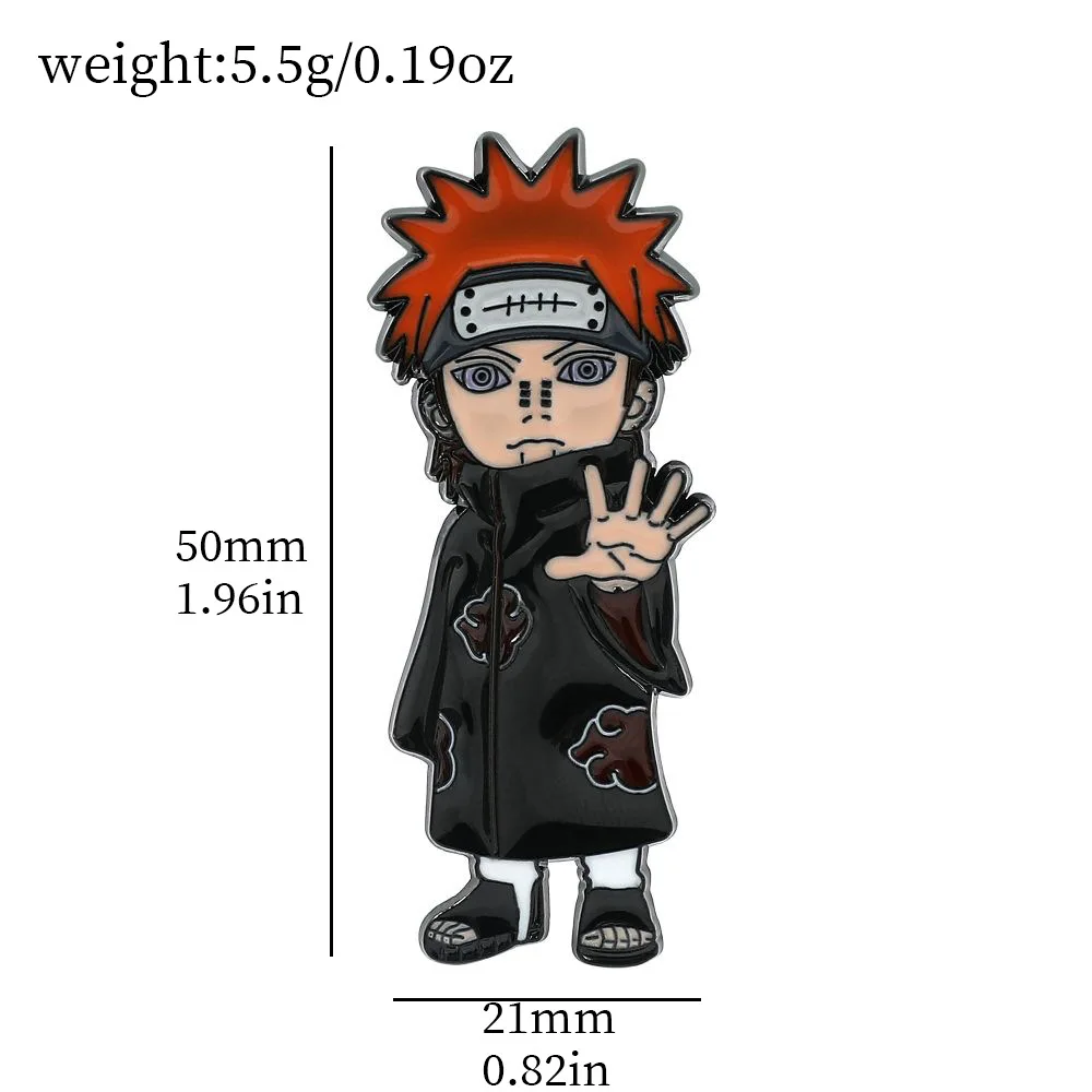 Naruto Enamel Pin Akatsuki Red Cloud Cartoon Brooch Backpack Collar Decoration Lapel Badge Fashion Jewelry Gifts