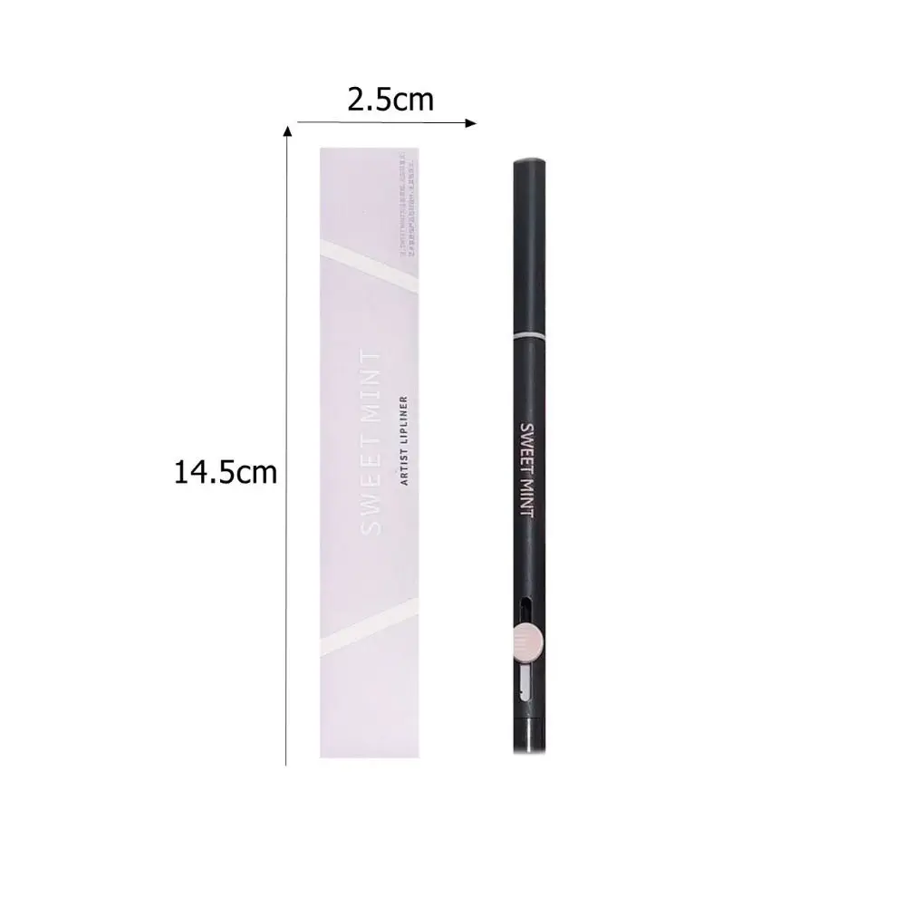 Double-headed Lip Liner Pen with Brush Makeup Waterproof Lasting Matte Red Lipstick Lip Contouring Non-stick Cup Lipliner Pencil