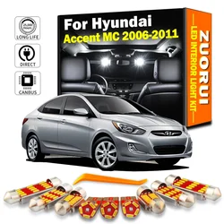 ZUORUI 10Pcs Canbus LED Interior Map Dome Light ​Kit For Hyundai Accent MC 2006 2007 2008 2009 2010 2011 Car Trunk Plate Bulbs