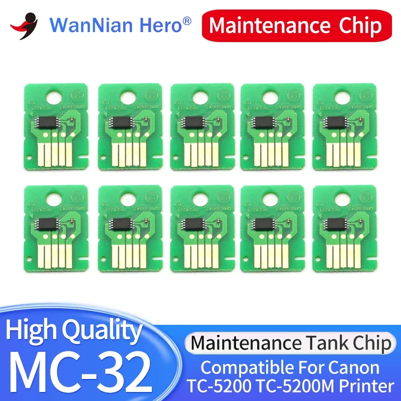 1-20pcs MC32 Waste Ink Tank Chip MC-32 For Canon Image PROGRAF TC-5200 TC-5200M TC-20 TC5200 Printers Maintenance Box Chip Tank