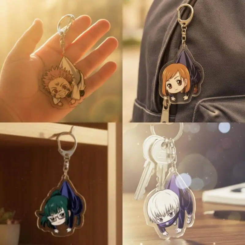 Acrylic Key Chain for Jjk Ryomen Sukuna Nobara Kugisaki Maki Zenin Toge Inumaki Anime Acrylic Key Buckle Backpack Pendant Gift
