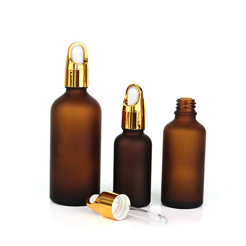 

Sample Amber Frost Round Glass Dropper Bottle Jar Vials with Pipette for Refillable Packing Perfume Essential Oil Aromatherapy