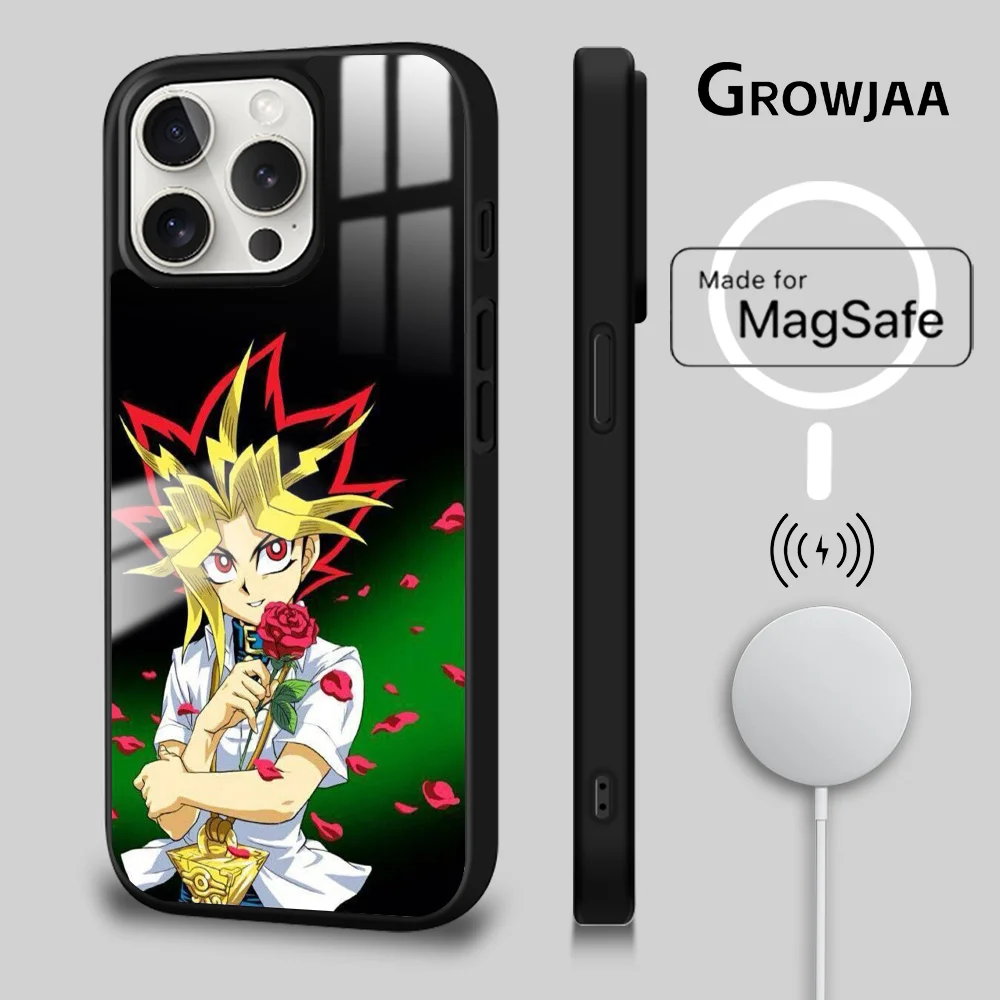 Anime Y-Yu Gi Oh Yugioh Phone Case For iPhone 16 15 14 13 12 11 Pro Max Plus Mini Magsafe Mirror Wireless Magnetic Cover