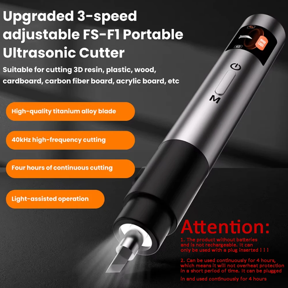 FS-S1 Without Battery Ultrasonic Cutter Knife Multi-Function Handheld Ultrasonic Cutter Type-C DIY Electric Engraving Tool