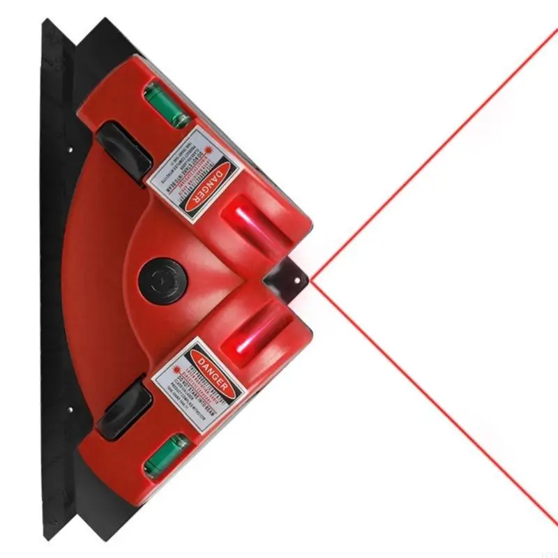 L74D Precise Lasers Square Tool 90 Degree Angles Projection For Wall Tile Alignment Floor Positioning Includes Bubble Level