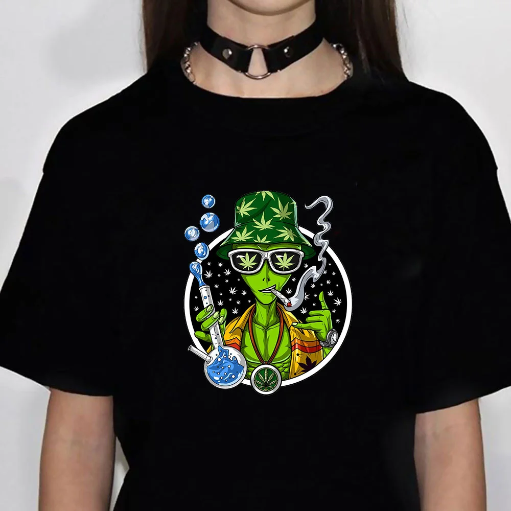 Magic Mushrooms Alien Psychedelic tshirt women comic manga t shirt girl streetwear graphic 2000s clothing