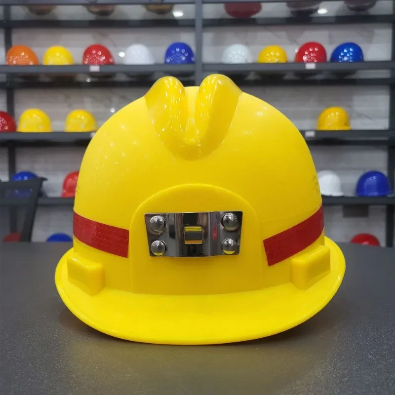 Safety Mining Helmet V-shaped ABS Fiberglass National Standard Coal Mine Construction Stainless Steel Light Buckle Special Type