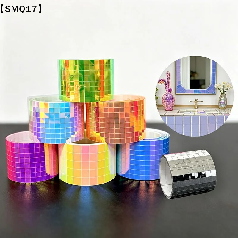 4x100cm Creative DIY Glass Mirror Stickers Mosaic Glass Self-adhesive Mirror Wall Stickers 3D Background Mirror Decoration【SMQ】