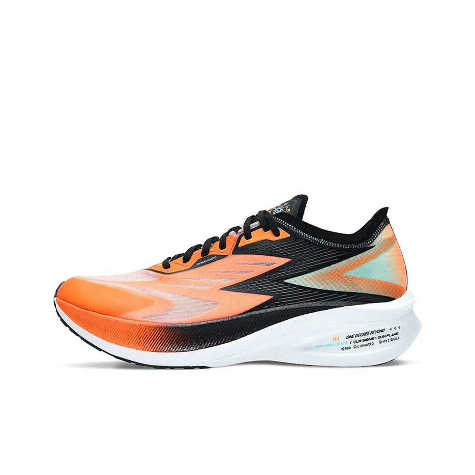 361 Feiran 1 Slip Resistant Breathable Abrasion Resistant Low top Running Shoes Men's Orange Green 572122229-4