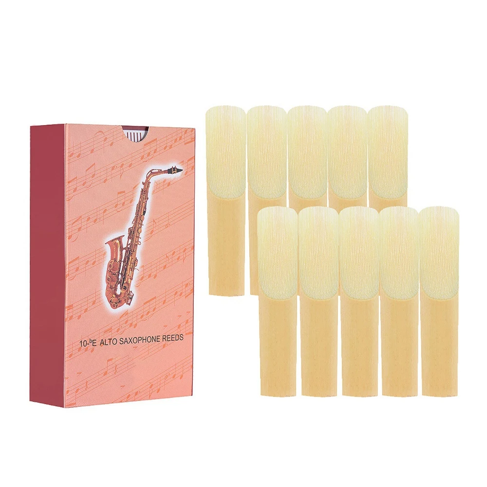FSTE-10Pcs/ Box Eb Alto Saxophone Reeds Sax Reeds مع مشبك ربط معدني منحوت جديد