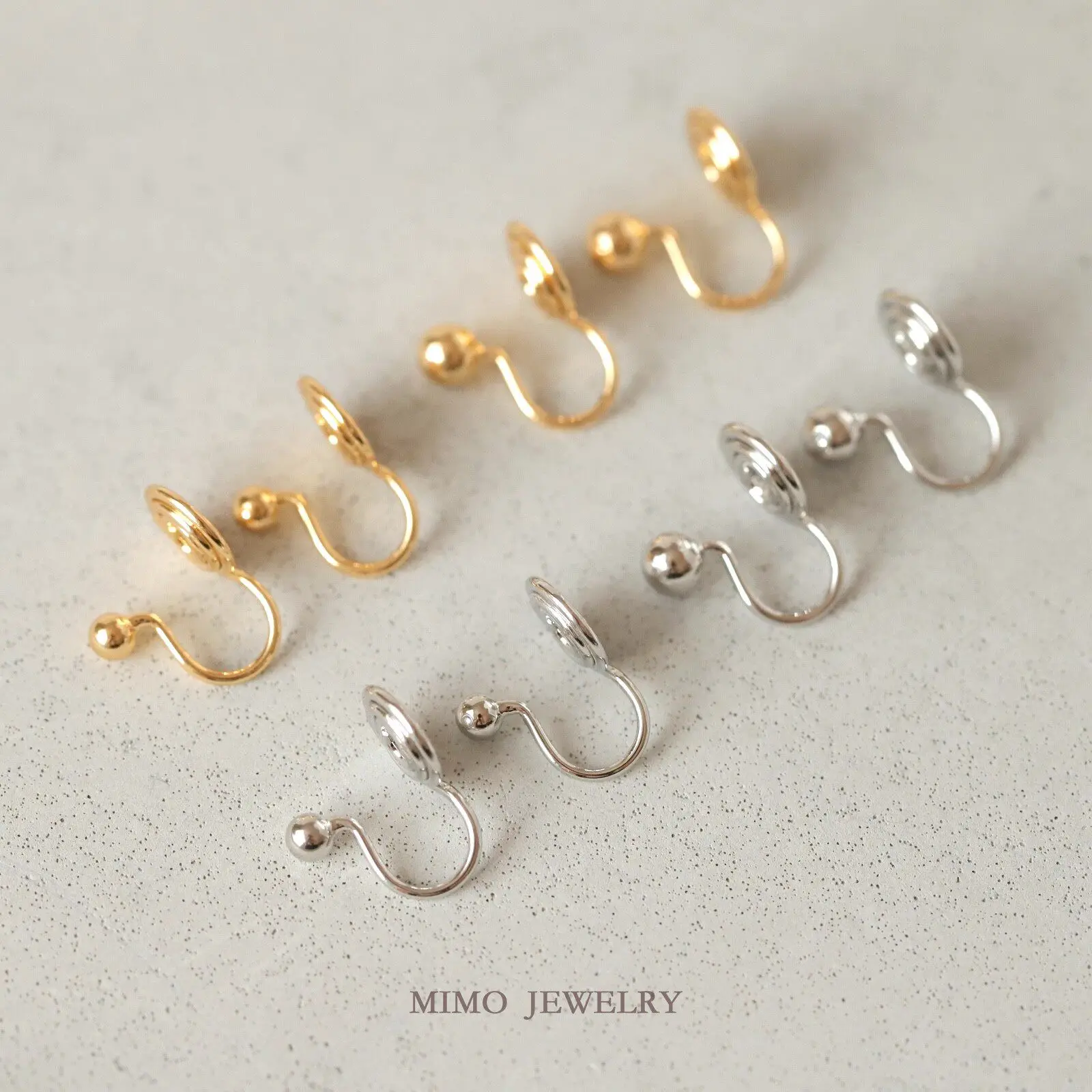 Copper Plated Gold Basic Model To Use Bean Round Bead Ear Clip Without Ear Holes DIY Earrings Making Supplies Jewelry Accessorie