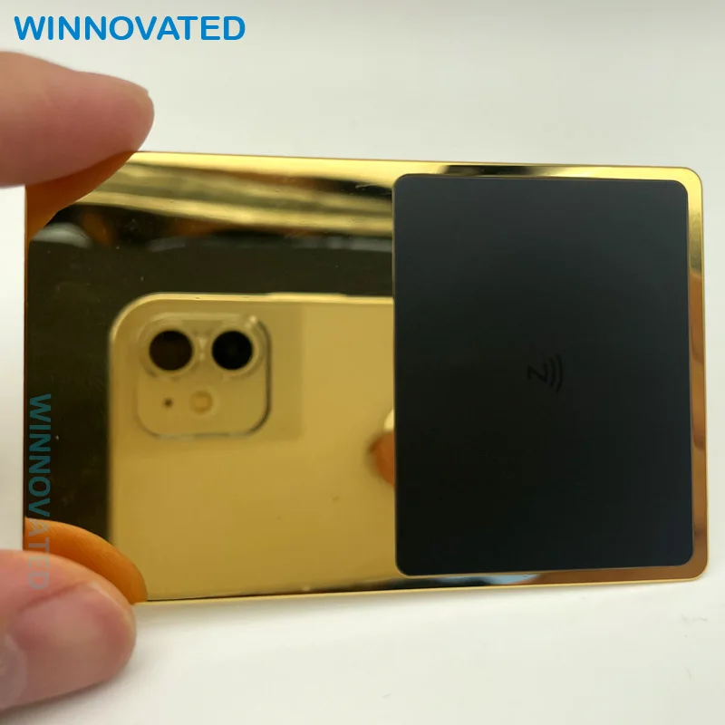 Customized product Custom Gold Silver Black RFID Metal NFC Digital Business Card in Blank - Image 3