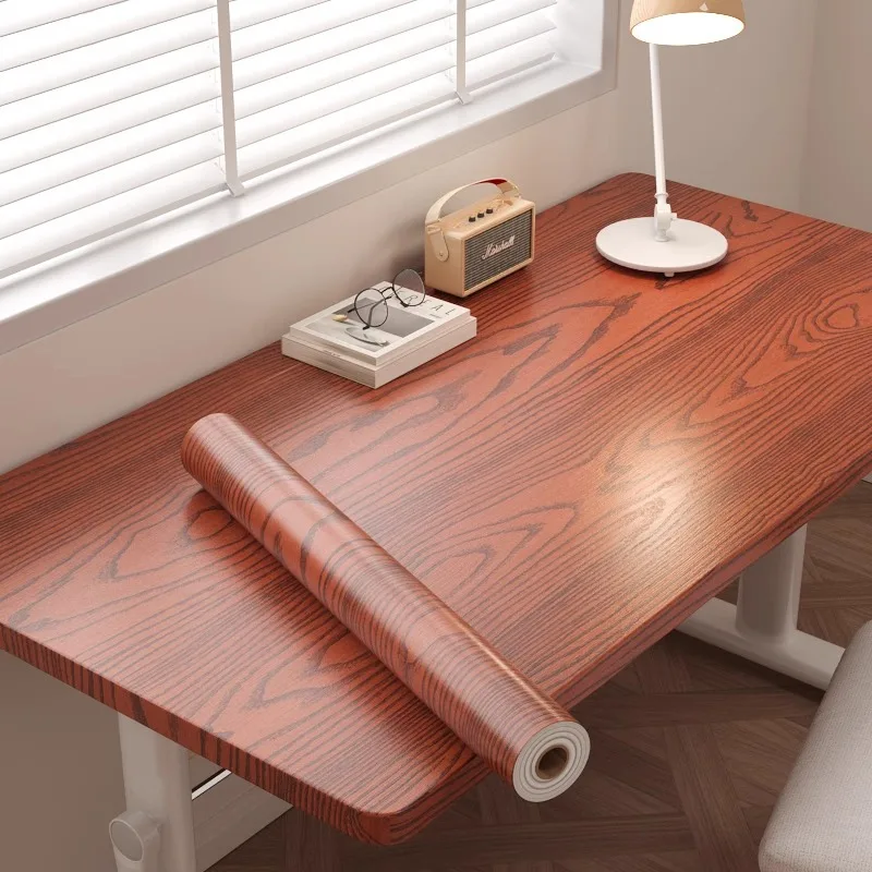 40cm Wide x 5m Roll Wood Grain PVC Countertop Film Extra Thick Self-Adhesive Waterproof Oil Heat-Resistant for Cabinets
