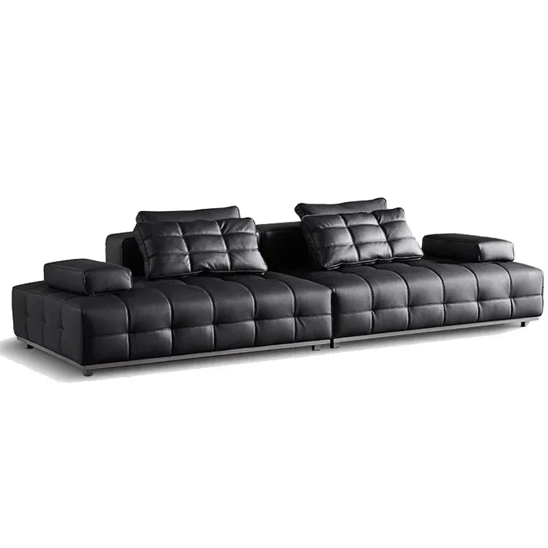 Simple designer first layer, cowhide straight-breasted leather sofa