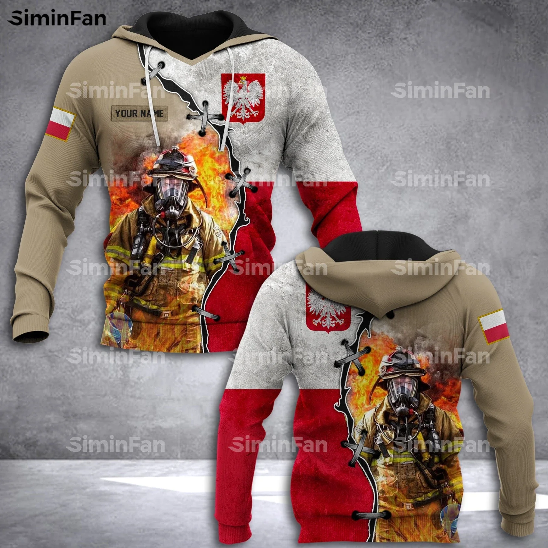 POLAND Firefighter SOLDIER 3D Printed Hoodie Men Zipper Jacket Hooded Pullover Female Top Unisex Coat Sweatshirt Autumn Outwear