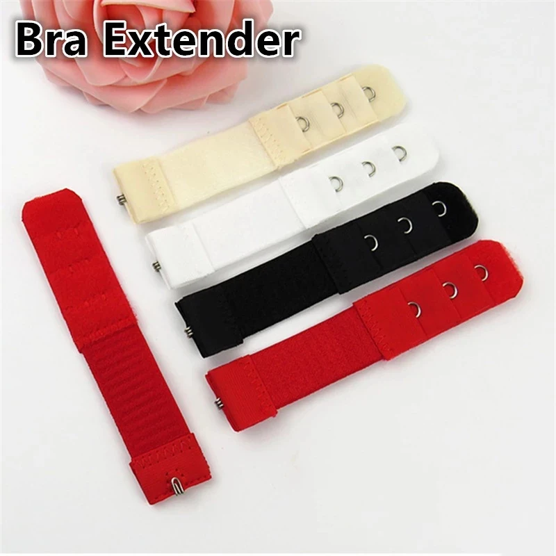 3-Piece Set of Single Hook Bra Extenders, Elastic Adjustable Bra Strap Extensions, Soft Lingerie Accessories, Various Colors