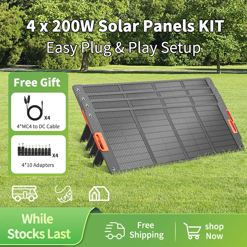 مجموعات الألواح الشمسية القابلة للطي 100 وات 200 وات 400 وات |   حل الطاقة الخاص بك خارج الشبكة للتخييم وحياة فان |   كفاءة عالية 80%