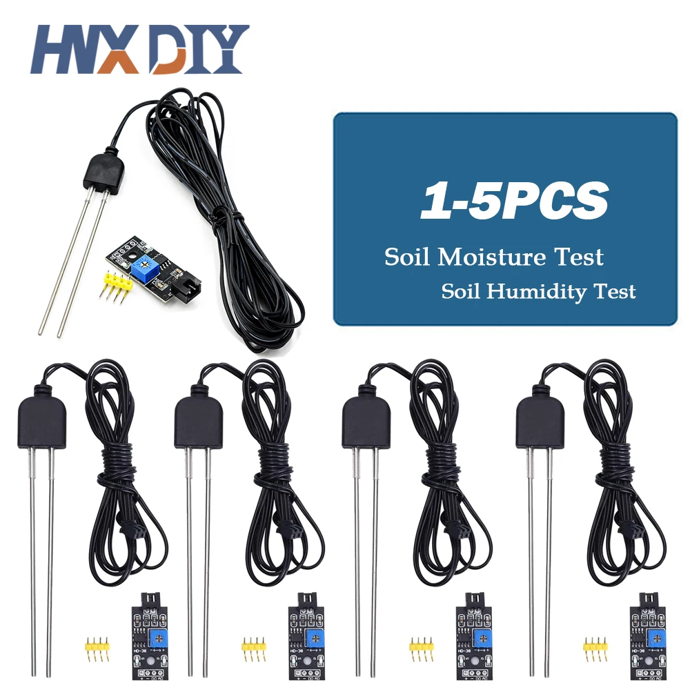 1-5pcs Soil Moisture Sensor and Soil Detector Module Soil Moisture Test Soil Humidity Test Corrosion Resistance Probe for Arduin