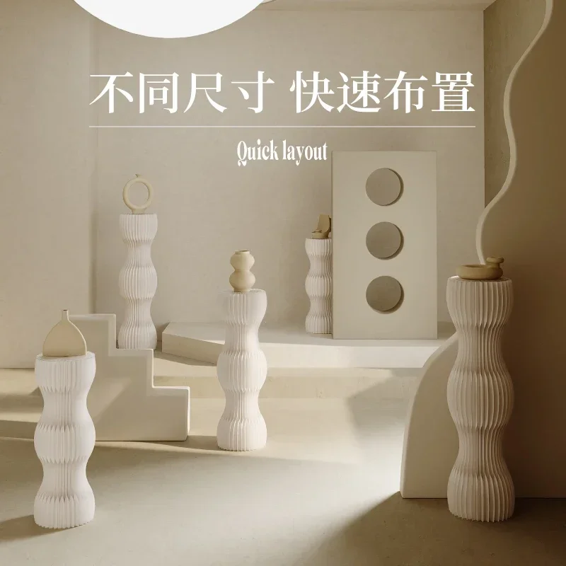 Display Stand Display Stand Cylindrical Booth Exhibition Window Display Creative Shelf Floor-Standing Rack