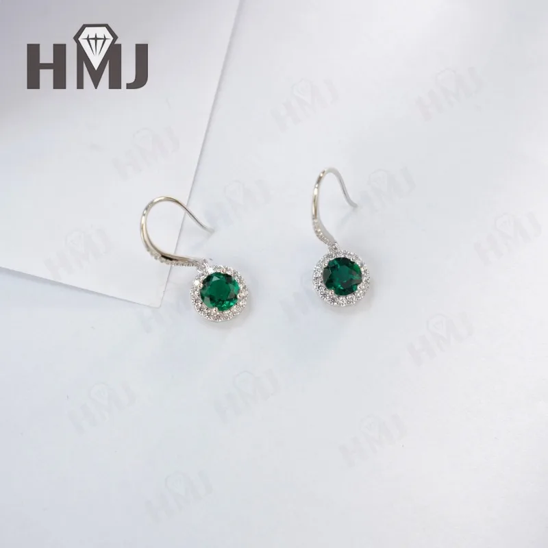 Ohrringe Rubin Smaragd Laborgezüchtete Edelsteine Herzschliff 925 Silber Vergoldet mit 18K Gold Luxuriöser Trendiger Vintage Feiner Schmuck Charms – Detail 4