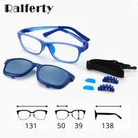Ralferty 2 en 1 gafas de sol para niños Clips polarizados en gafas niño 0 dioptrías prescripción óptica miopía montura de gafas cadena