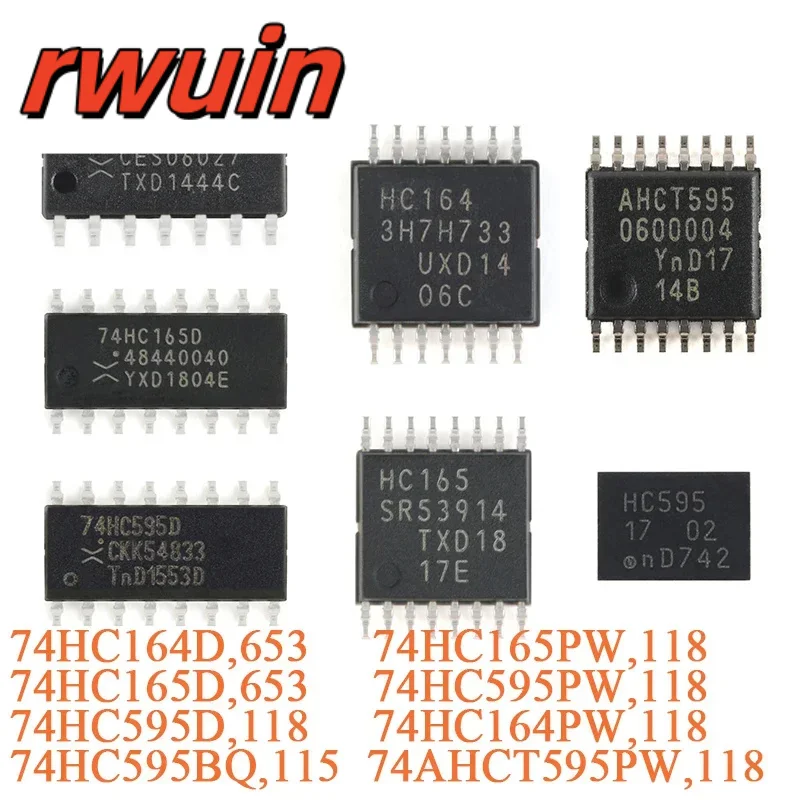50Pcs/10Pcs 74HC595D,118 74HC595D 74HC595 SOIC-16 8-bit Serial Input Serial or Parallel Output Shift Register 74HC164D 74HC165D