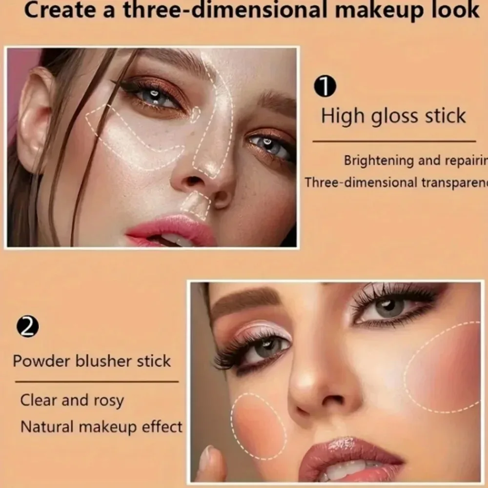Fard arancione pesca morbido facile da colorare impermeabile schiarente opaco viso nudo trucco in polvere per guance femminile