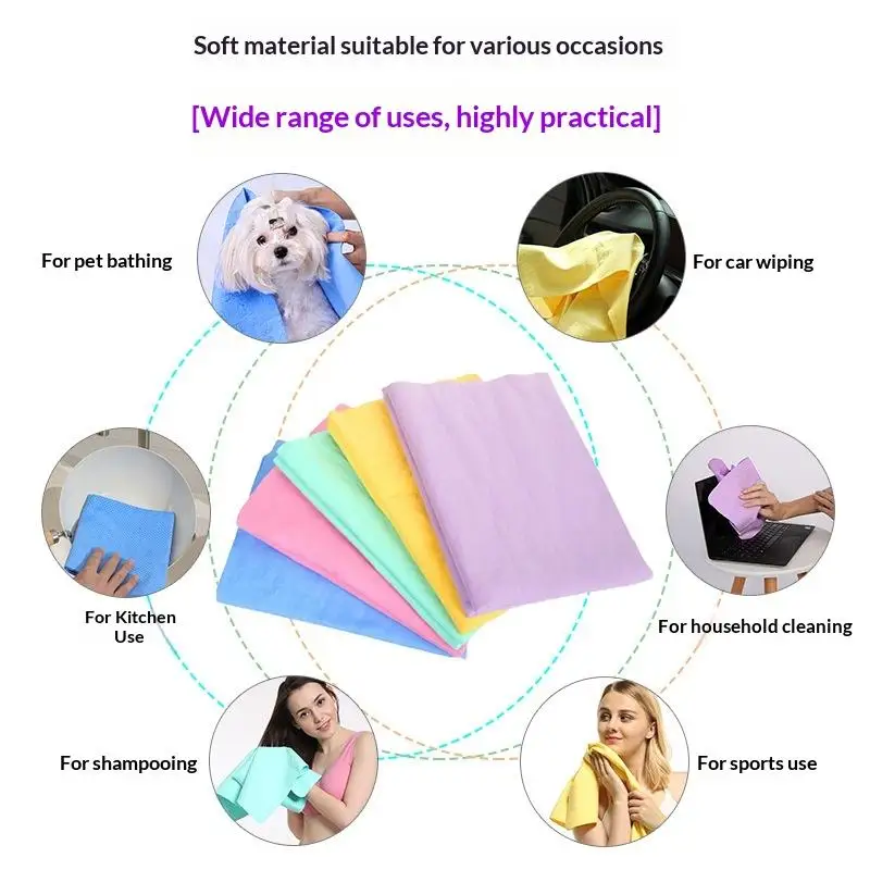 New Sale Quick-Dry Pet Bath Towel Multi-functional Reusable Ultra Absorbent PVA Microfiber Towel Car Towel