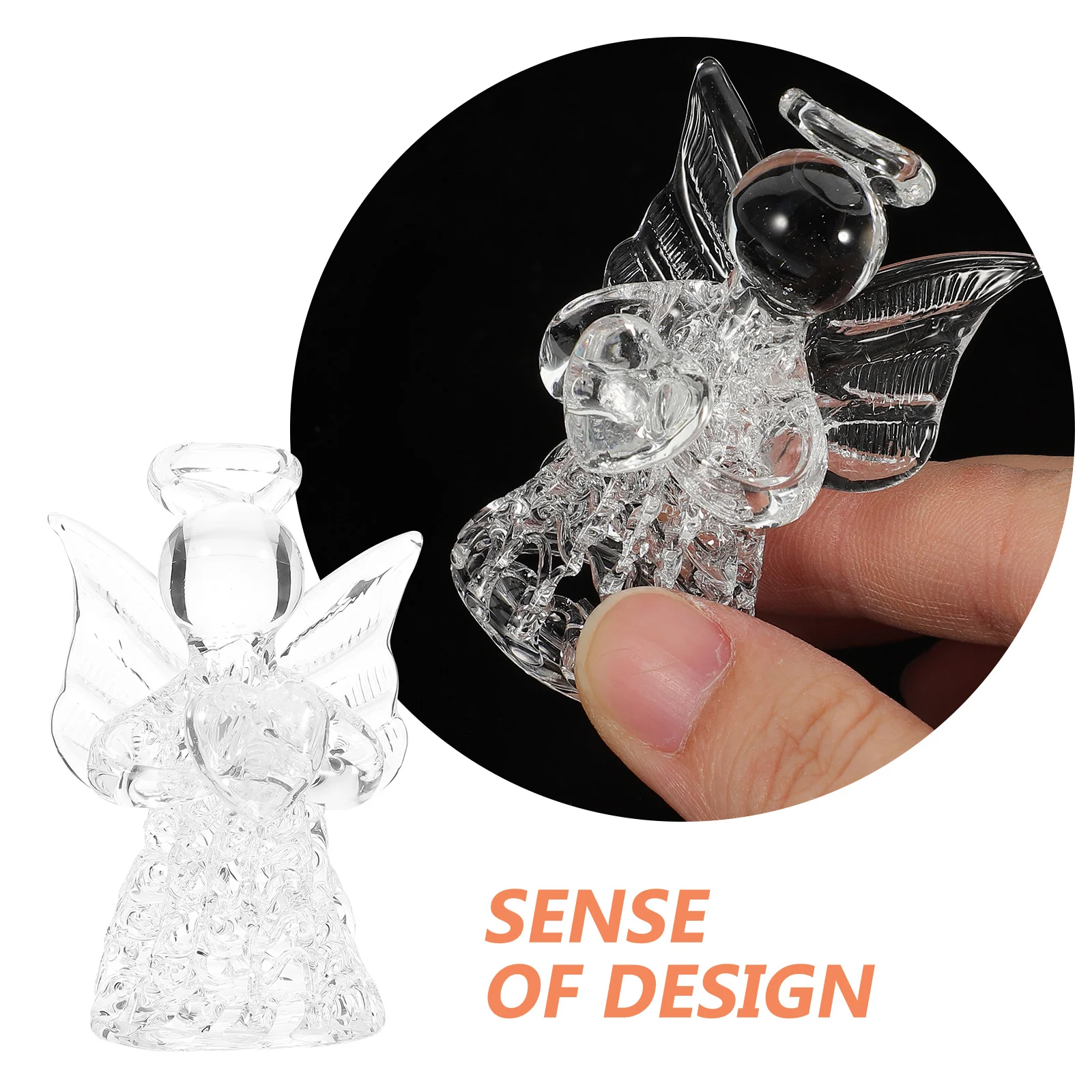 

1Pcs Glass Angel Pendant Blessing Angel Wind Chime Decor for Living Room Bedroom Garden Wall Hanging Craft Glass Adornment