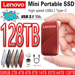 Lenovo 2024 New SSD Flash Hard Drive External Type-C High Speed USB3.1 2TB 4TB 8TB SSD Storage Portable HD Hard Disk For Laptop