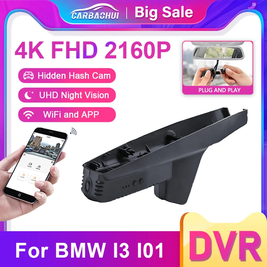 For BMW I3 I01 2013 2014 2015 2016 2017 2018 2019 2020 2021 2022 4K Dash Cam Car DVR 2160P Wifi Car Camera Recorder Dashcam