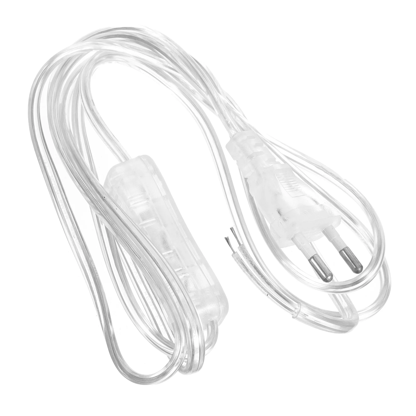 220v Extension Cord Lamp Wire Replacement Slim Plug Transparent Clear with Indoor