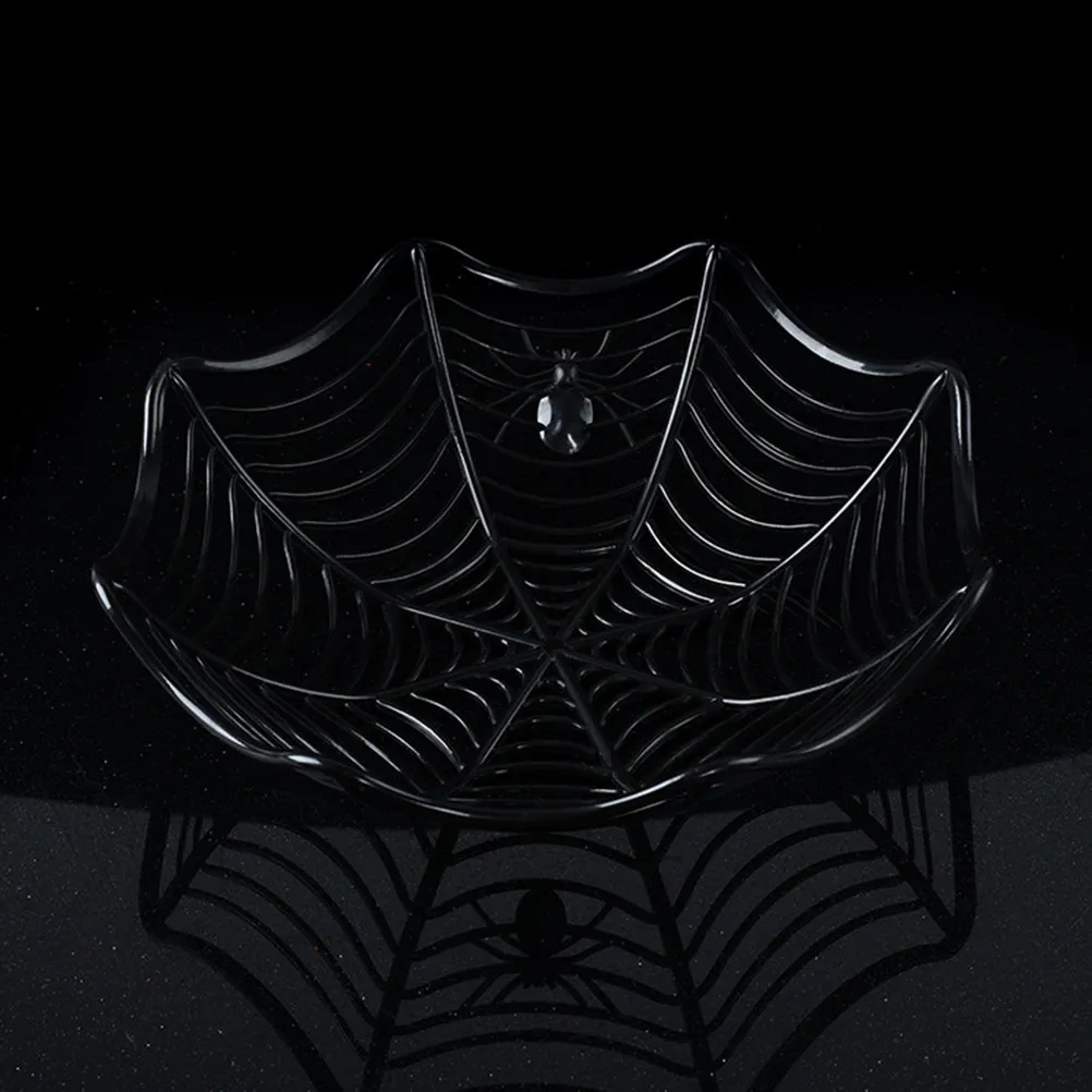 2Pcs Candy Dish Halloween Spider Design Plastic Storage Basket for Fruits Snacks Home Party Gathering Tidy Organization Fun