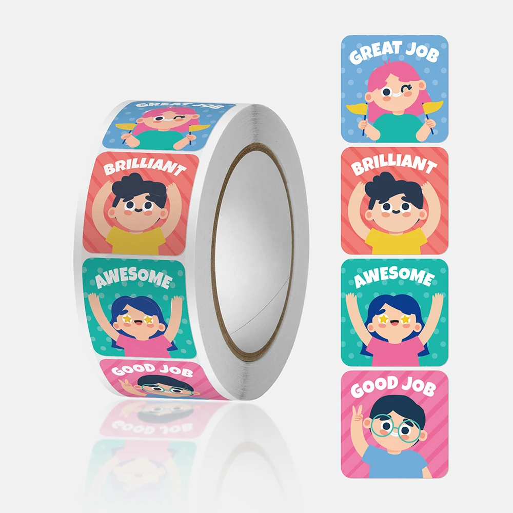 Pegatina de dibujos animados para niños y niñas, pegatinas de recompensa para profesores de escuela, juguete bonito, suministros de papelería,