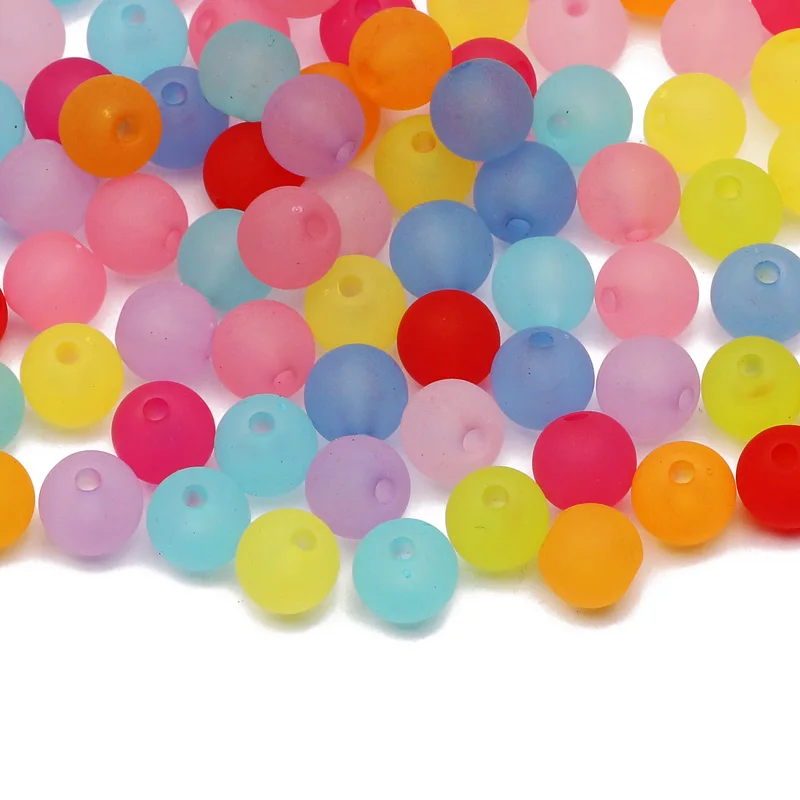 30-200Pcs 6/8/10/12mm Transparent Matte Round Acrylic Beads Loose Spacer Beads For Home Decor Diy Sewing Crafts Jewelry Making