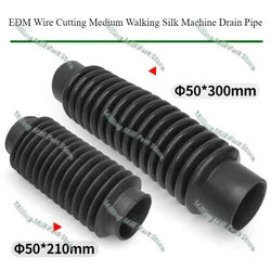 Black Rubber Corrugated Sleeve Flexible Moulded Bellows EDM Wire Cutting Medium Walking Silk Machine Drain Pipe 50*210/300mm