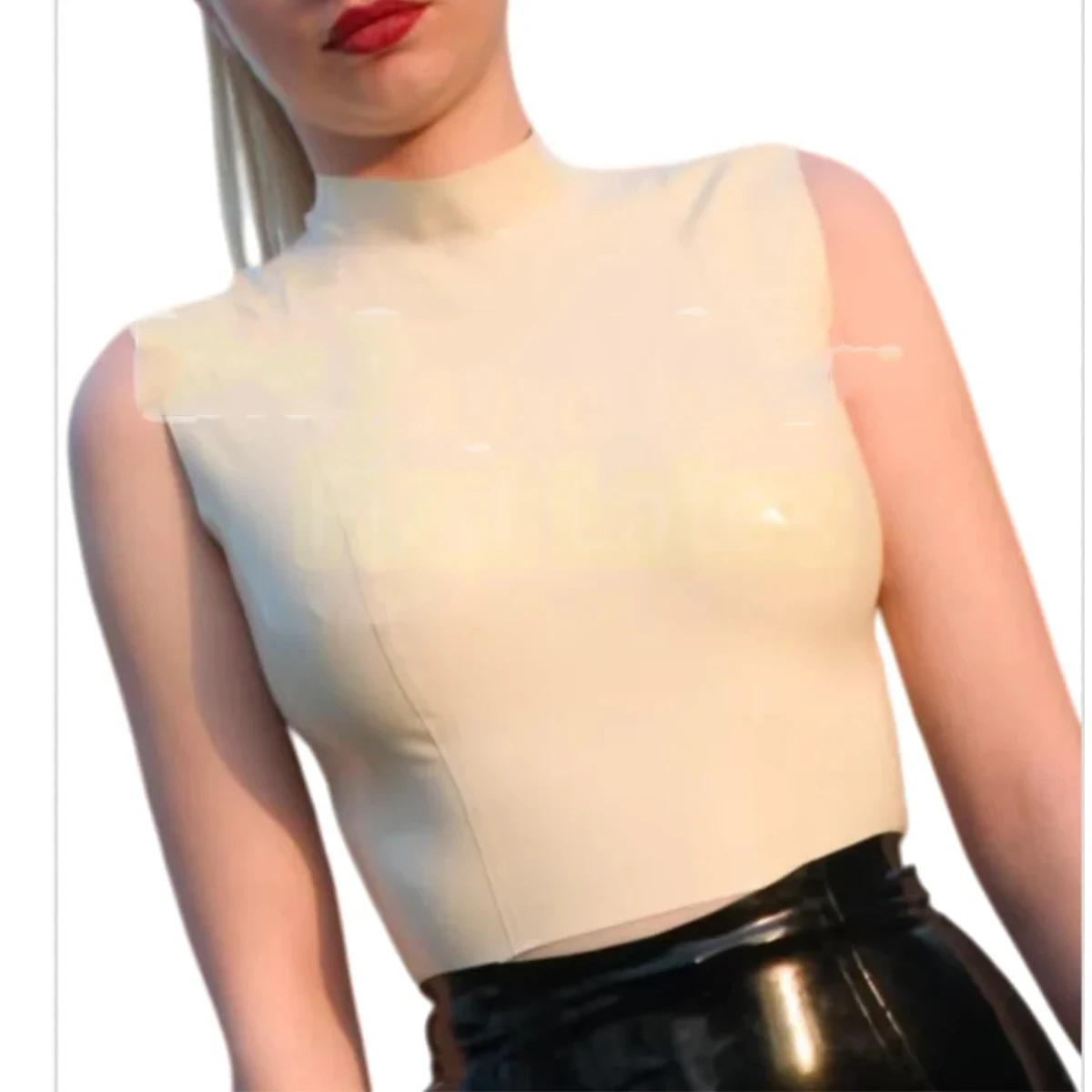 

Latex Catsuit Top Sexy Rubber Fetish Tops No Zip Halloween Costumes