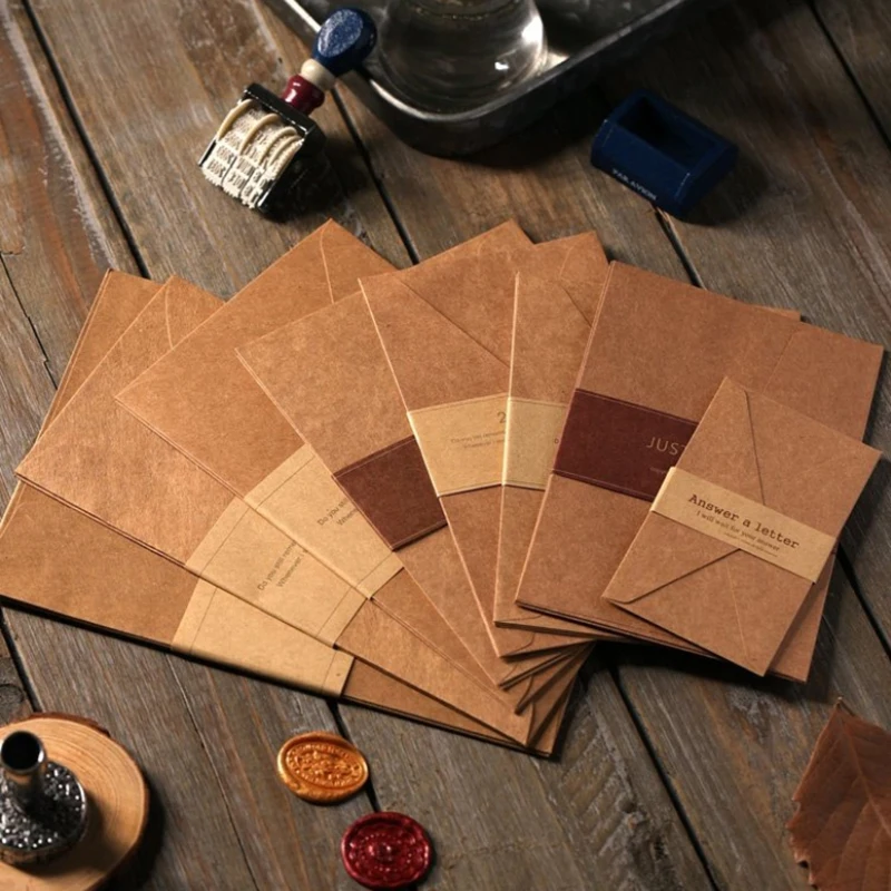 

A5 A6 конверт из крафт-бумаги, винтажный пустой подарочный конверт, открытка, поздравительная открытка, упаковка для хранения фотографий, 10 шт.