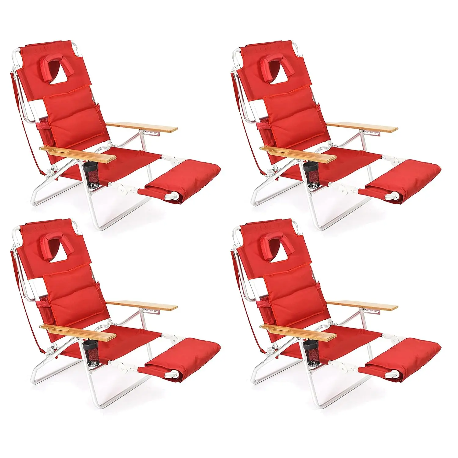 Ostrich 3N1 Beach Lounge Chair with Face Hole 275Lb 4-Pack, Customized