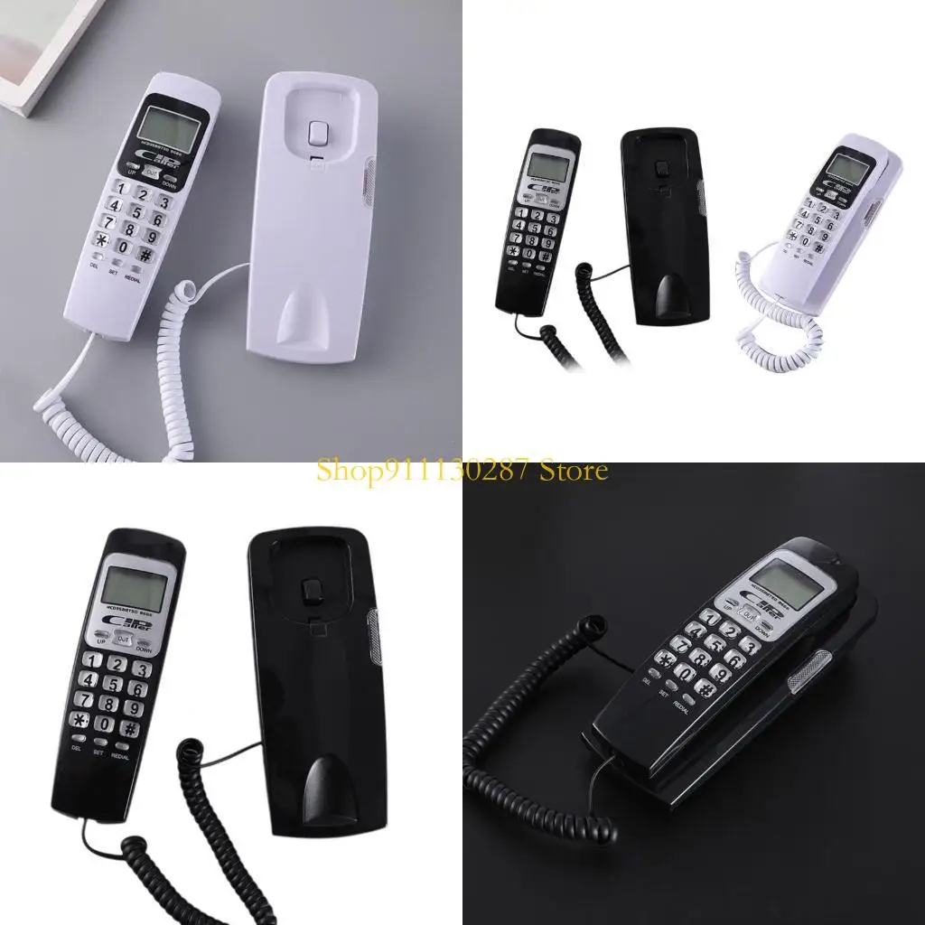 J1HC Corded Telephone with LCD Display Redial Fixed Landline