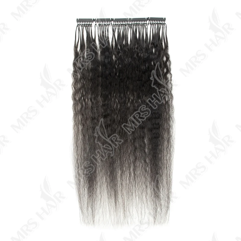 Estensioni dei capelli 6D Capelli umani Estensioni dei capelli lisci crespi Remy Micro piccoli punte metalliche invisibili Bonds cheratina 16-24 pollici