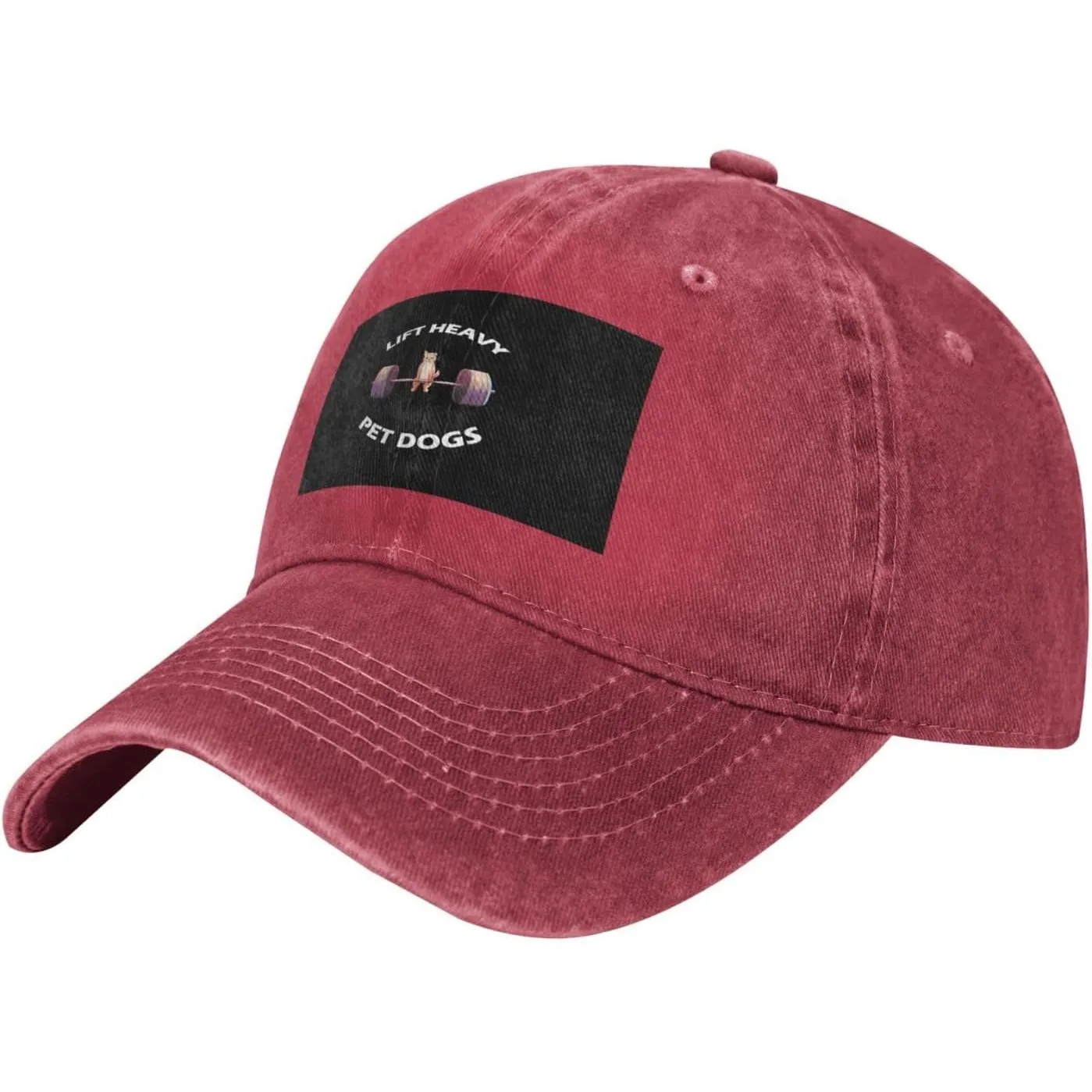 Lift-Heavy-Pet-Dogs-Washed-Baseball-Cap-Low-Profile-Breathable-Cotton-Dad-Hat-Unisex