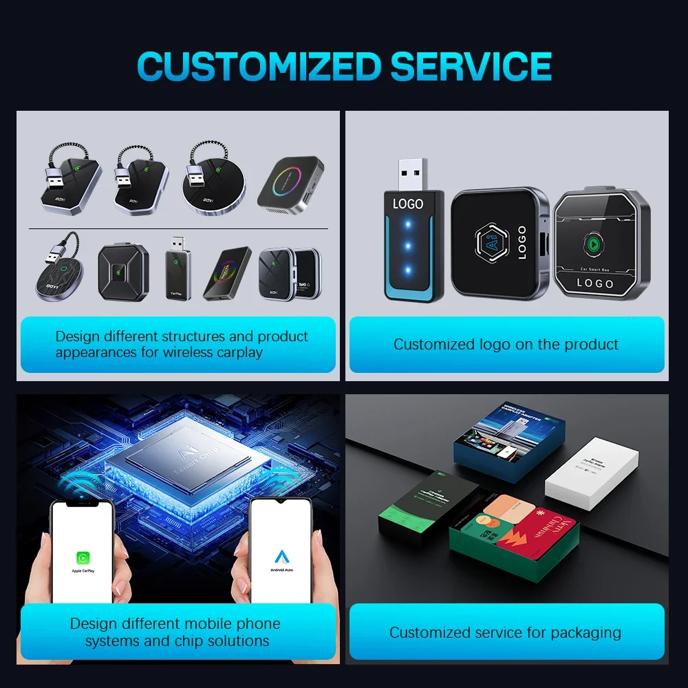 

NewOEM ODM Universal Carplay Android Adaptor 8G Ram 128G Auto Ai Box Car Play Wired Wireless Carplay Adapter For IP