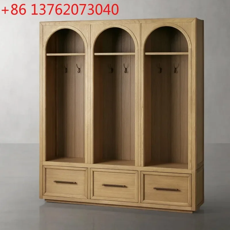 American country solid wood wardrobe household bedroom all solid wood small apartment cabinet