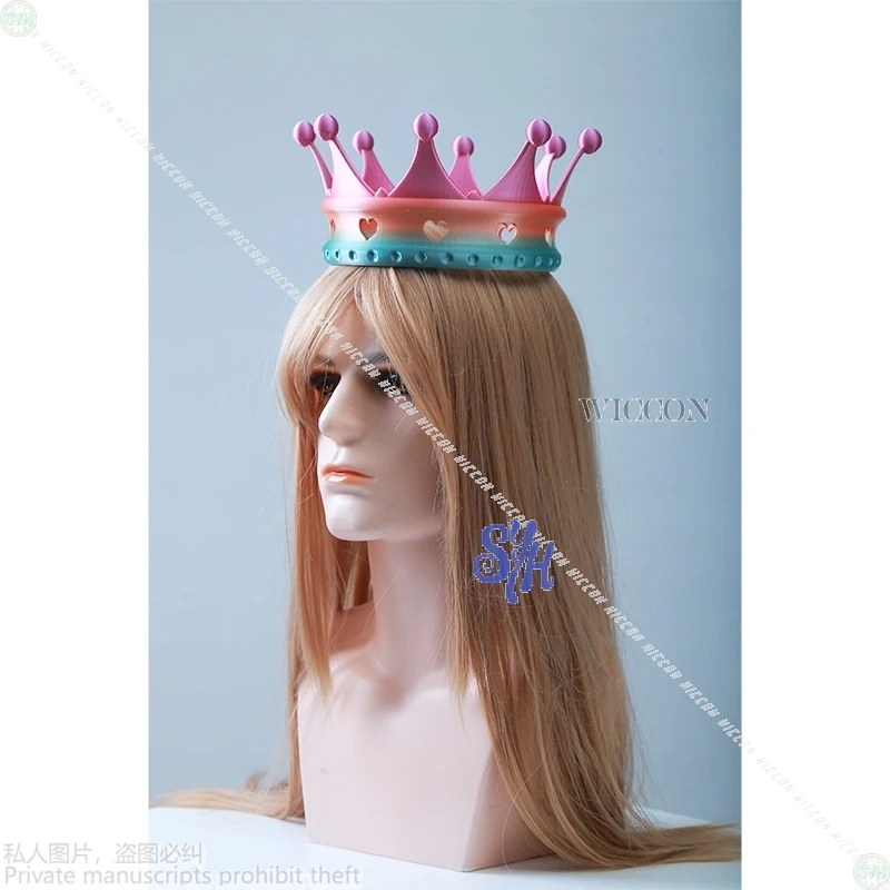 かわいい漫画コスチューム子供カラフルな王冠ハロウィンアニメ映画コスプレ 3D ポリ乳酸ジュエリープロム帽子アクセサリー