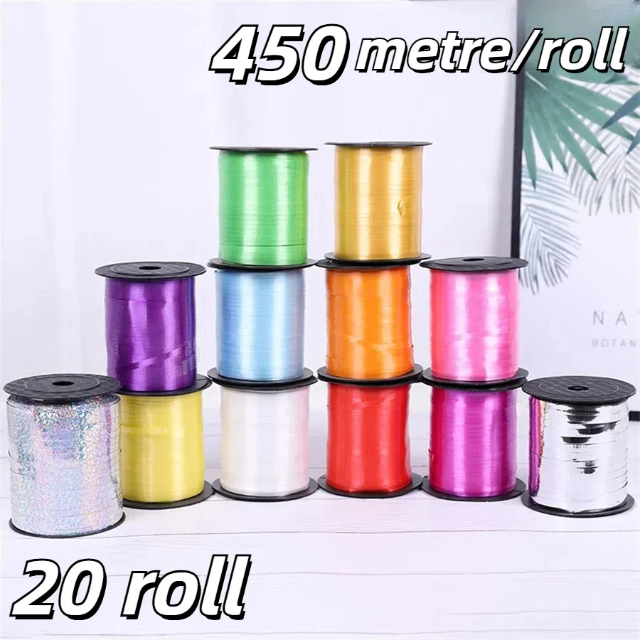 

450metre/Roll Balloon Ribbon Lanyard Birthday Party Decoration Supplies Wedding Accessories DIY 5mm Balloon Rope Satin Colourful