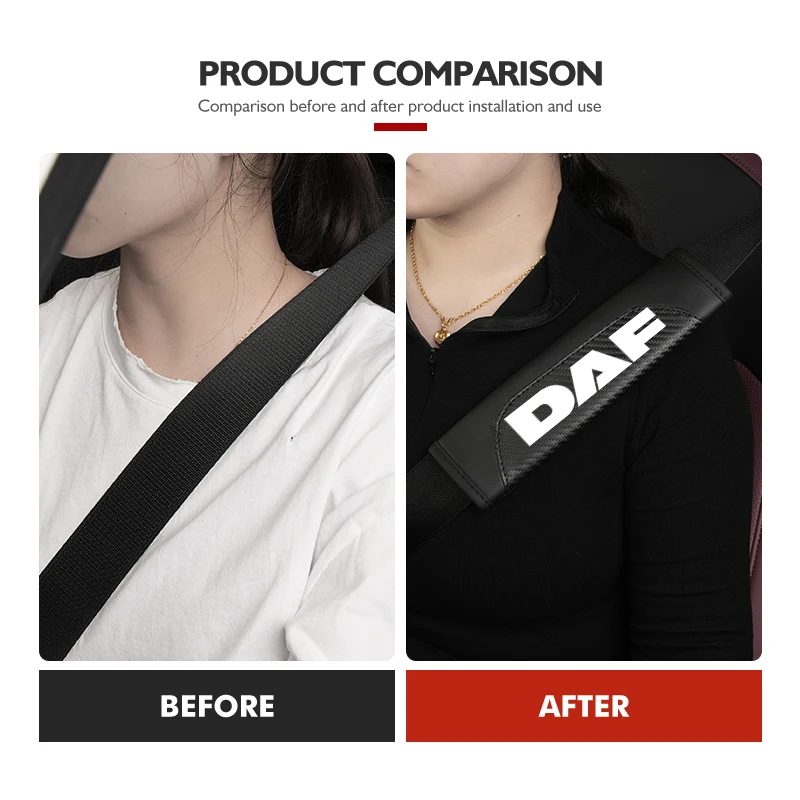For DAF 1/2pcs Car Safety Belt Shoulder Cover Seat Belt Protection Pad XF 95 105 CF LF VAN CF XG 106XF CF85 Truck view 4