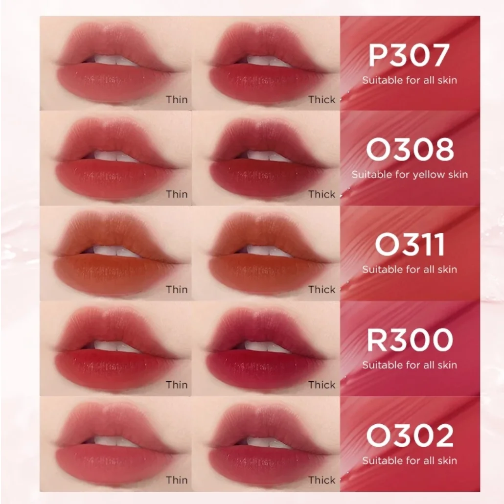 Colorkey Watery Matte Lipgloss Waterproof Non-stick Easy to Color Liquid Lipstick 1.8ML Lipsticks Cosmetics Makeup
