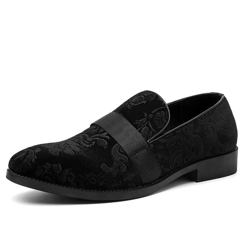Summer Men's Original Designer Loafers Size:38-46 Retro Comfortable Embroidered Casual Shoes Black  Velvet Cosplay Flat Shoes