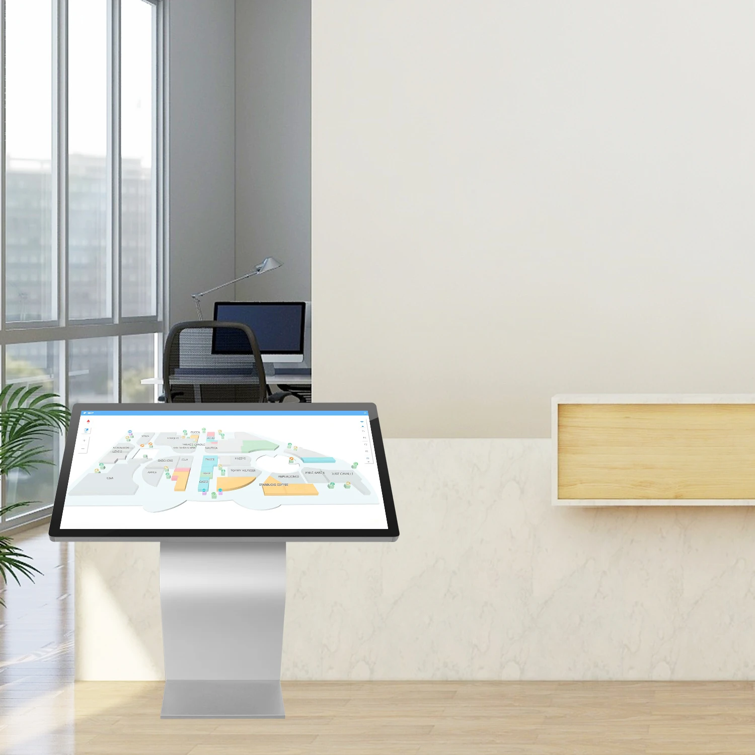 Wayfinding Kiosk 32 43 49 55 65 بوصة معرض المعلومات التفاعلية كشك عرض شاشة تعمل باللمس كشك الخدمة الذاتية #4